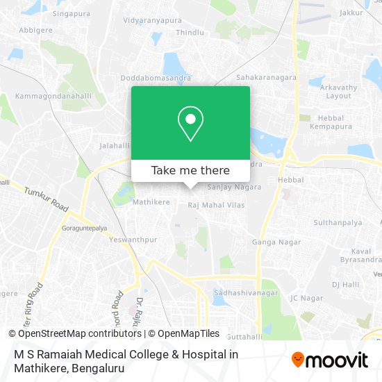 M S Ramaiah Medical College & Hospital in Mathikere map