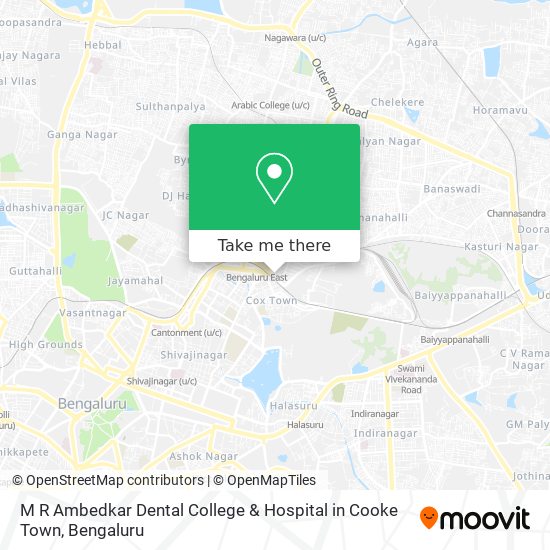 M R Ambedkar Dental College & Hospital in Cooke Town map
