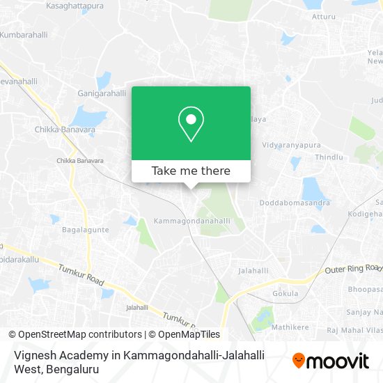 Vignesh Academy in Kammagondahalli-Jalahalli West map