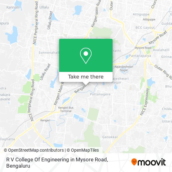 R V College Of Engineering in Mysore Road map