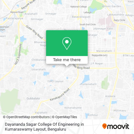 Dayananda Sagar College Of Engineering in Kumaraswamy Layout map