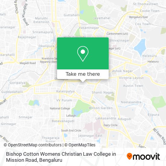 Bishop Cotton Womens Christian Law College in Mission Road map