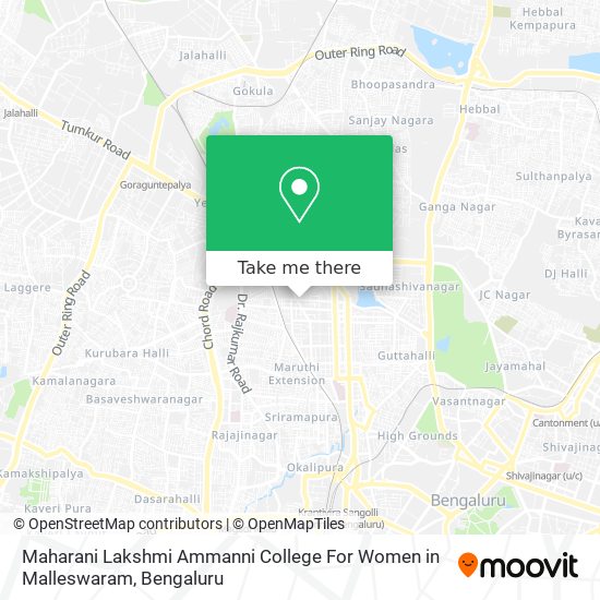Maharani Lakshmi Ammanni College For Women in Malleswaram map
