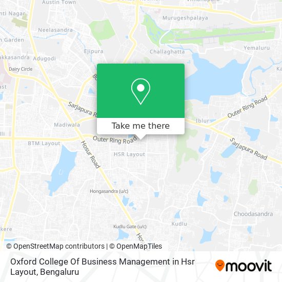 Oxford College Of Business Management in Hsr Layout map