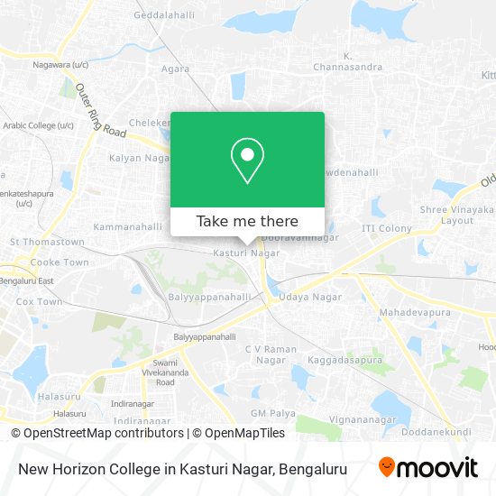 New Horizon College in Kasturi Nagar map
