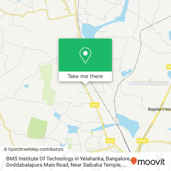 BMS Institute Of Technology in Yelahanka, Bangalore, Doddabalapura Main Road, Near Saibaba Temple, map