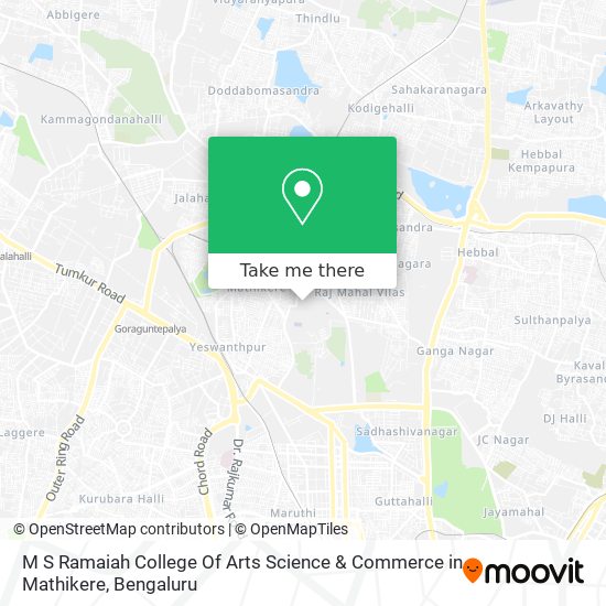M S Ramaiah College Of Arts Science & Commerce in Mathikere map