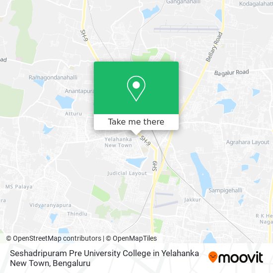 Seshadripuram Pre University College in Yelahanka New Town map