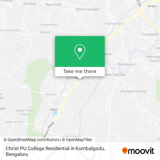 Christ PU College Residential in Kumbalgodu map
