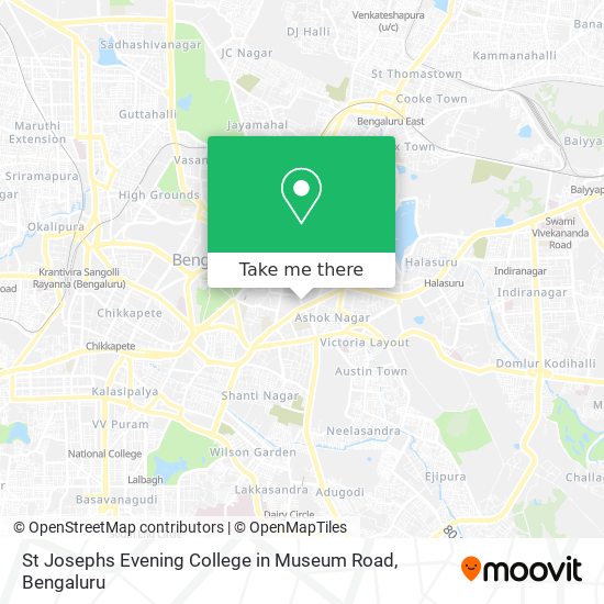 St Josephs Evening College in Museum Road map