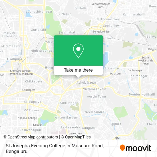 St Josephs Evening College in Museum Road map