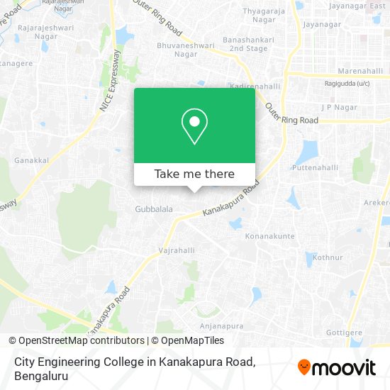 City Engineering College in Kanakapura Road map