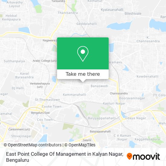 East Point College Of Management in Kalyan Nagar map
