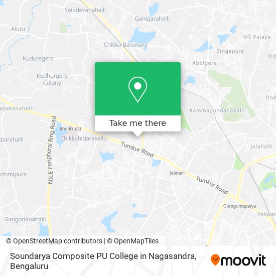 Soundarya Composite PU College in Nagasandra map