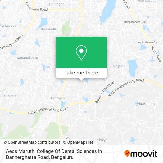 Aecs Maruthi College Of Dental Sciences in Bannerghatta Road map