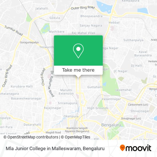 Mla Junior College in Malleswaram map