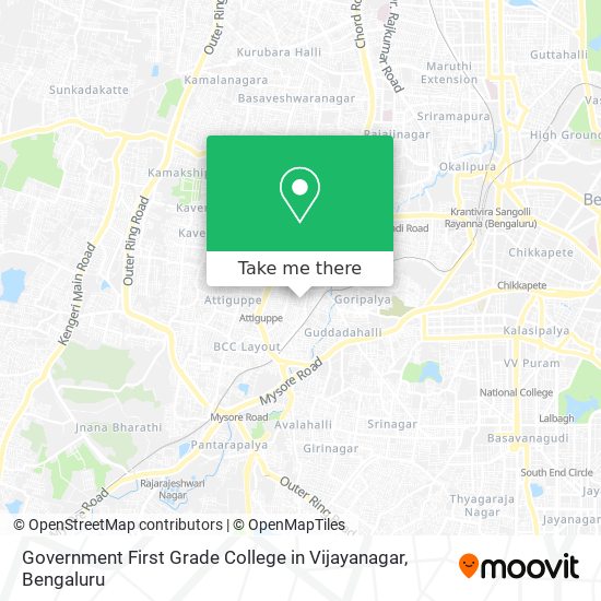Government First Grade College in Vijayanagar map