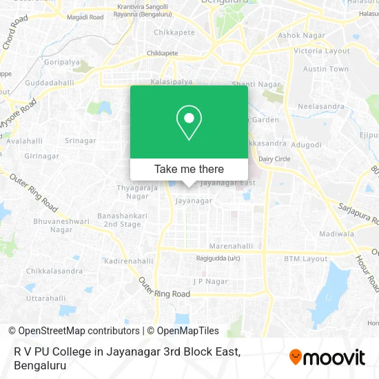R V PU College in Jayanagar 3rd Block East map