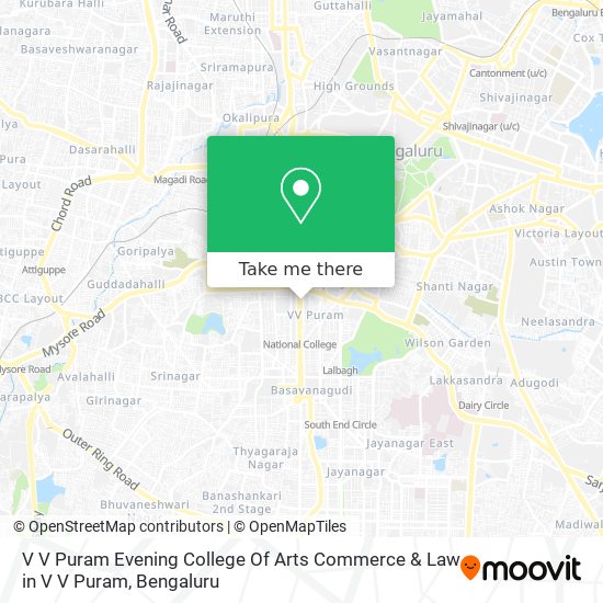 V V Puram Evening College Of Arts Commerce & Law in V V Puram map