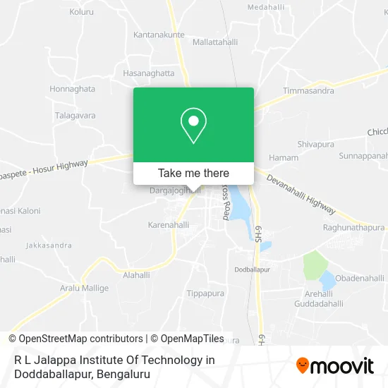 R L Jalappa Institute Of Technology in Doddaballapur map