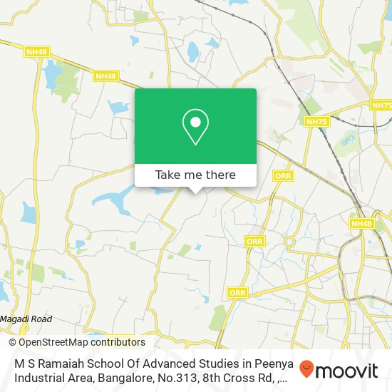 M S Ramaiah School Of Advanced Studies in Peenya Industrial Area, Bangalore, No.313, 8th Cross Rd, map