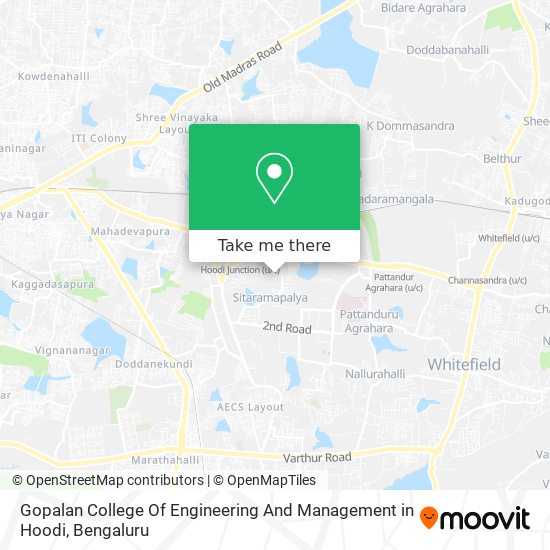 Gopalan College Of Engineering And Management in Hoodi map