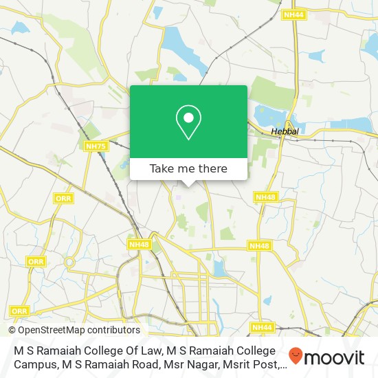 M S Ramaiah College Of Law, M S Ramaiah College Campus, M S Ramaiah Road, Msr Nagar, Msrit Post, Ma map