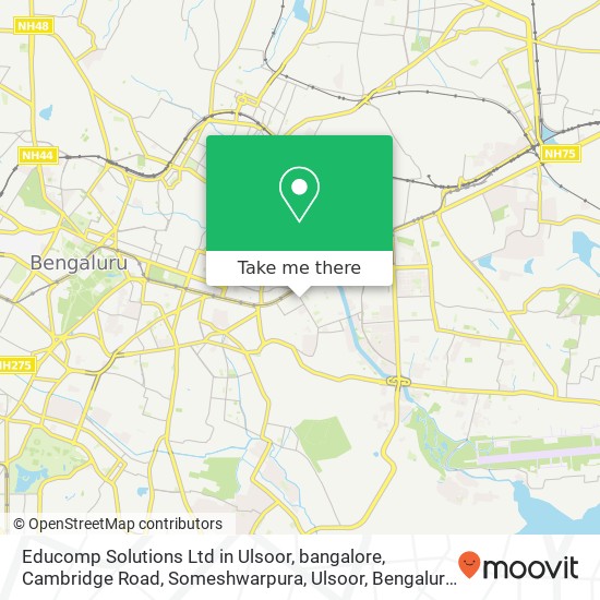 Educomp Solutions Ltd in Ulsoor, bangalore, Cambridge Road, Someshwarpura, Ulsoor, Bengaluru, Karna map
