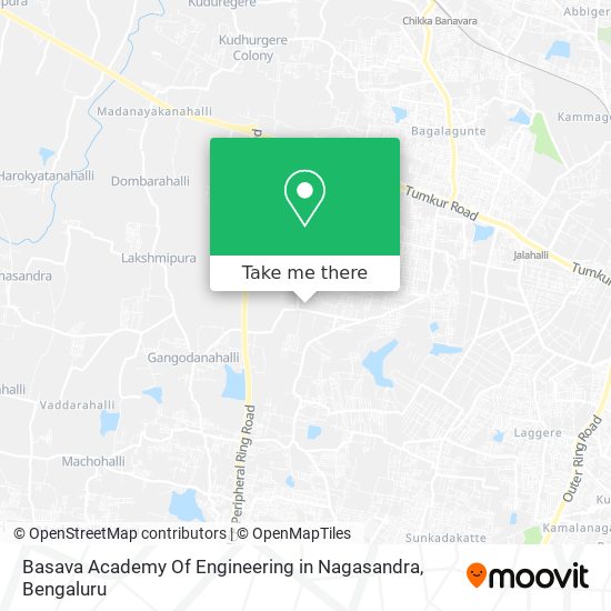 Basava Academy Of Engineering in Nagasandra map