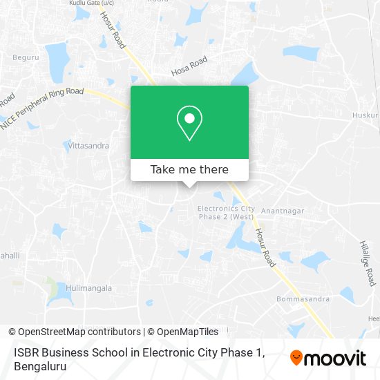 ISBR Business School in Electronic City Phase 1 map