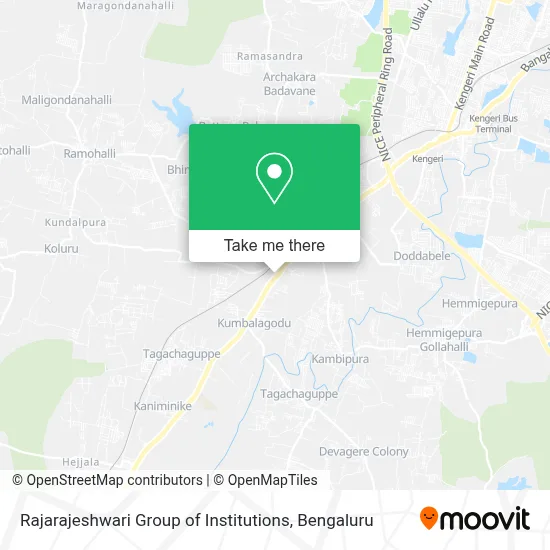 Rajarajeshwari Group Of Institutions in Kumbalgodu map