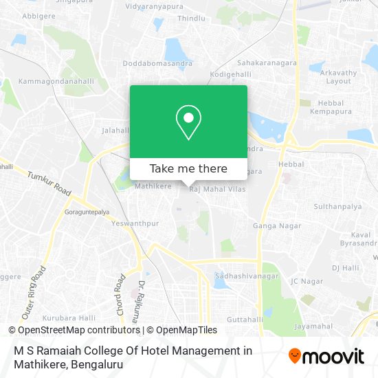 M S Ramaiah College Of Hotel Management in Mathikere map