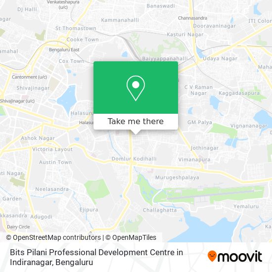 Bits Pilani Professional Development Centre in Indiranagar map