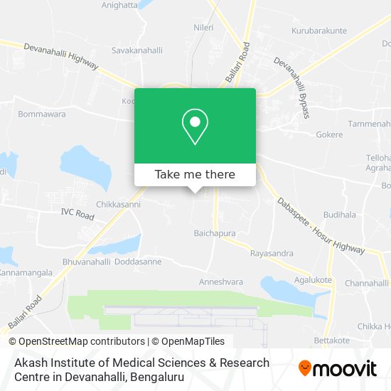 Akash Institute of Medical Sciences & Research Centre in Devanahalli map