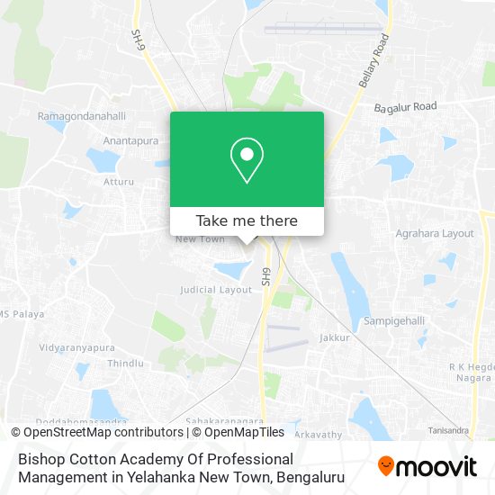 Bishop Cotton Academy Of Professional Management in Yelahanka New Town map