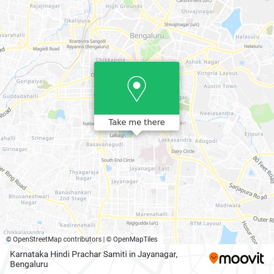 Karnataka Hindi Prachar Samiti in Jayanagar map