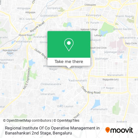 Regional Institute Of Co Operative Management in Banashankari 2nd Stage map