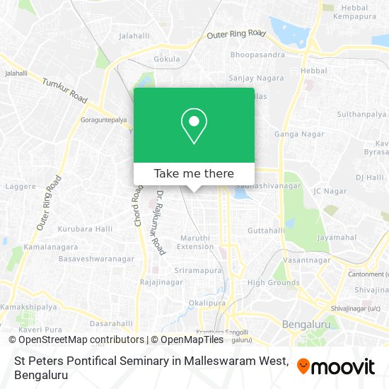 St Peters Pontifical Seminary in Malleswaram West map