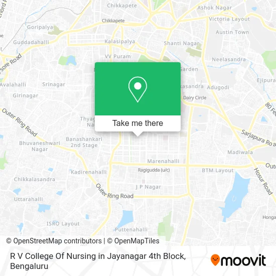 R V College Of Nursing in Jayanagar 4th Block map