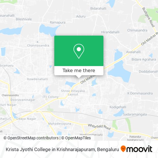 Krista Jyothi College in Krishnarajapuram map