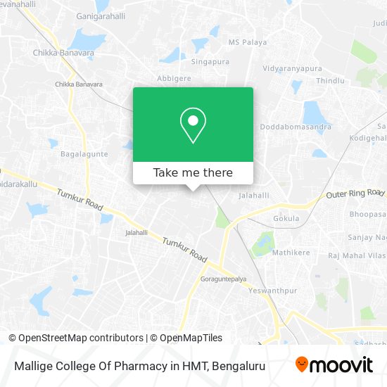 Mallige College Of Pharmacy in HMT map