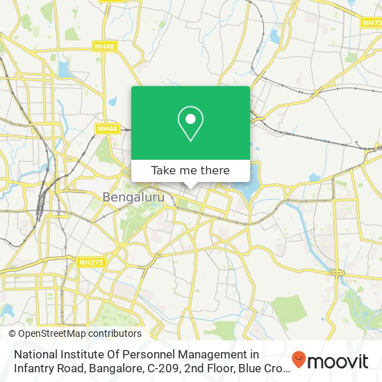 National Institute Of Personnel Management in Infantry Road, Bangalore, C-209, 2nd Floor, Blue Cros map