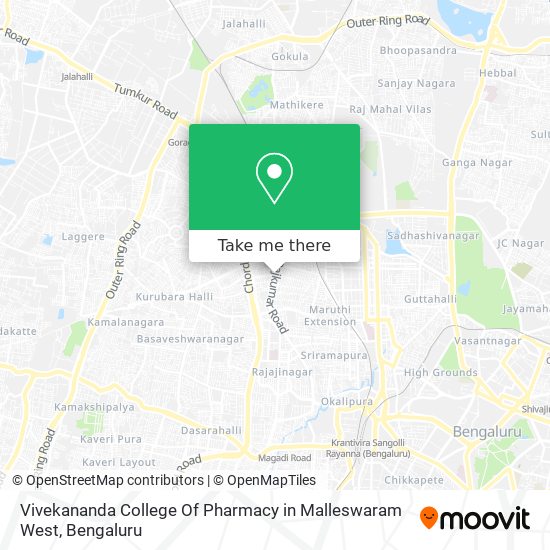 Vivekananda College Of Pharmacy in Malleswaram West map