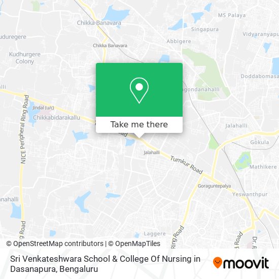 Sri Venkateshwara School & College Of Nursing in Dasanapura map