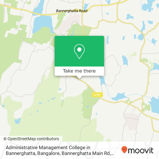 Administrative Management College in Bannerghatta, Bangalore, Bannerghatta Main Rd, Bannerughatta, map