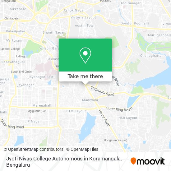Jyoti Nivas College Autonomous in Koramangala map