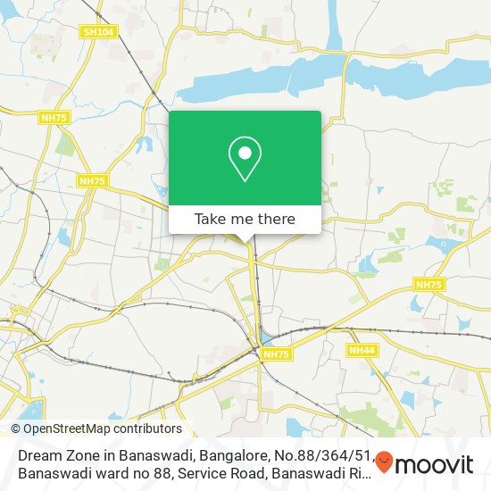 Dream Zone in Banaswadi, Bangalore, No.88 / 364 / 51, Banaswadi ward no 88, Service Road, Banaswadi Rin map
