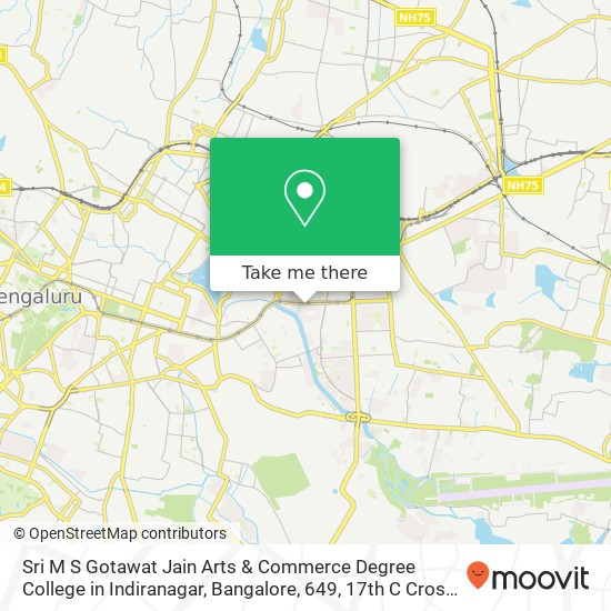 Sri M S Gotawat Jain Arts & Commerce Degree College in Indiranagar, Bangalore, 649, 17th C Cross Rd map