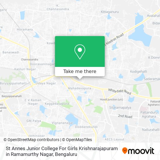 St Annes Junior College For Girls Krishnarajapuram in Ramamurthy Nagar map