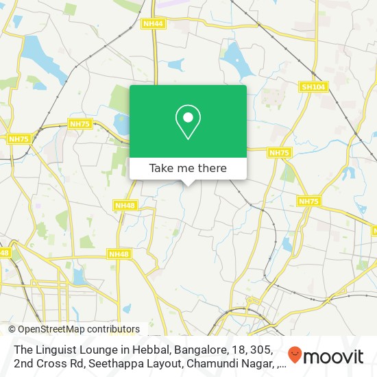 The Linguist Lounge in Hebbal, Bangalore, 18, 305, 2nd Cross Rd, Seethappa Layout, Chamundi Nagar, map